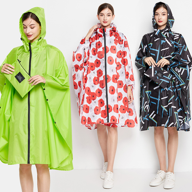 Emergency Poncho Rain - Colorful Plus Size Floral Rain Poncho