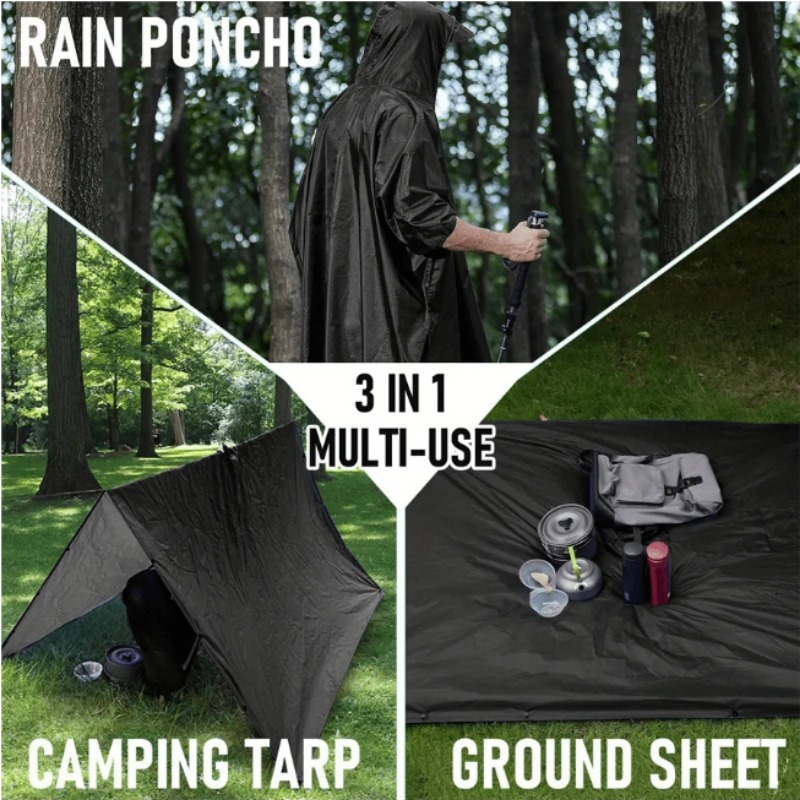 Emergency Poncho Rain - Thickened Backpack Outdoor Hiking Raincoat Fishing