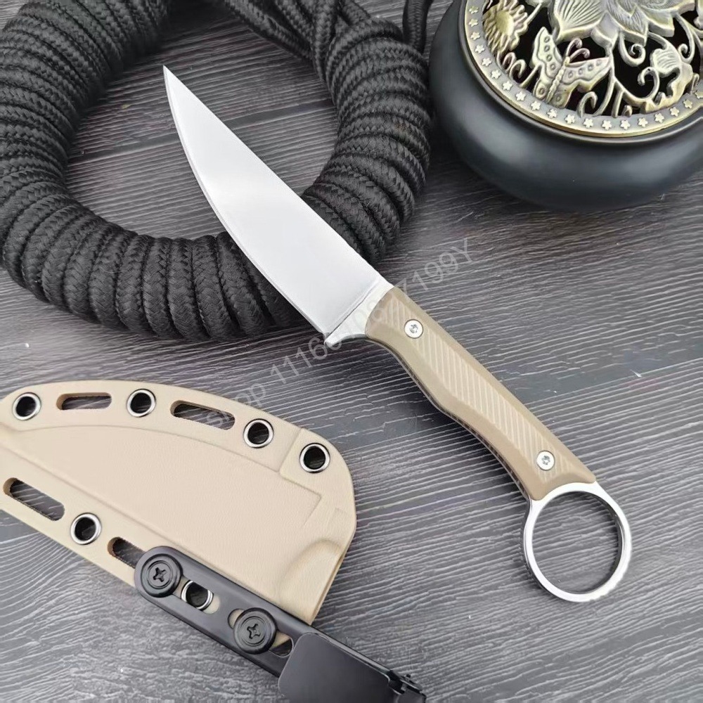 Bushcraft Knife Fixed - Wargoat Straight Knife with Portable Tail