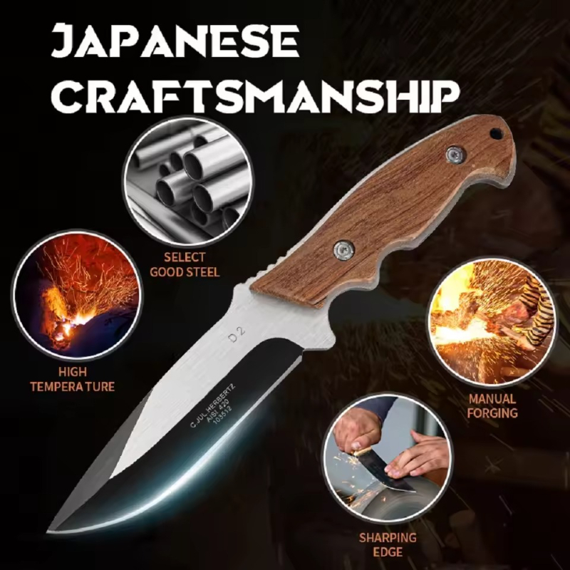 1PC Stainless Steel Kitchen Kn - Bushcraft Knife Fixed ulasan dan harga