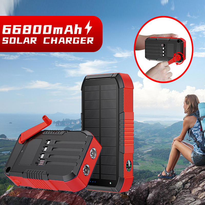 Hand Crank Solar Power Bank 66 - Solar Emergency Charger ulasan dan harga