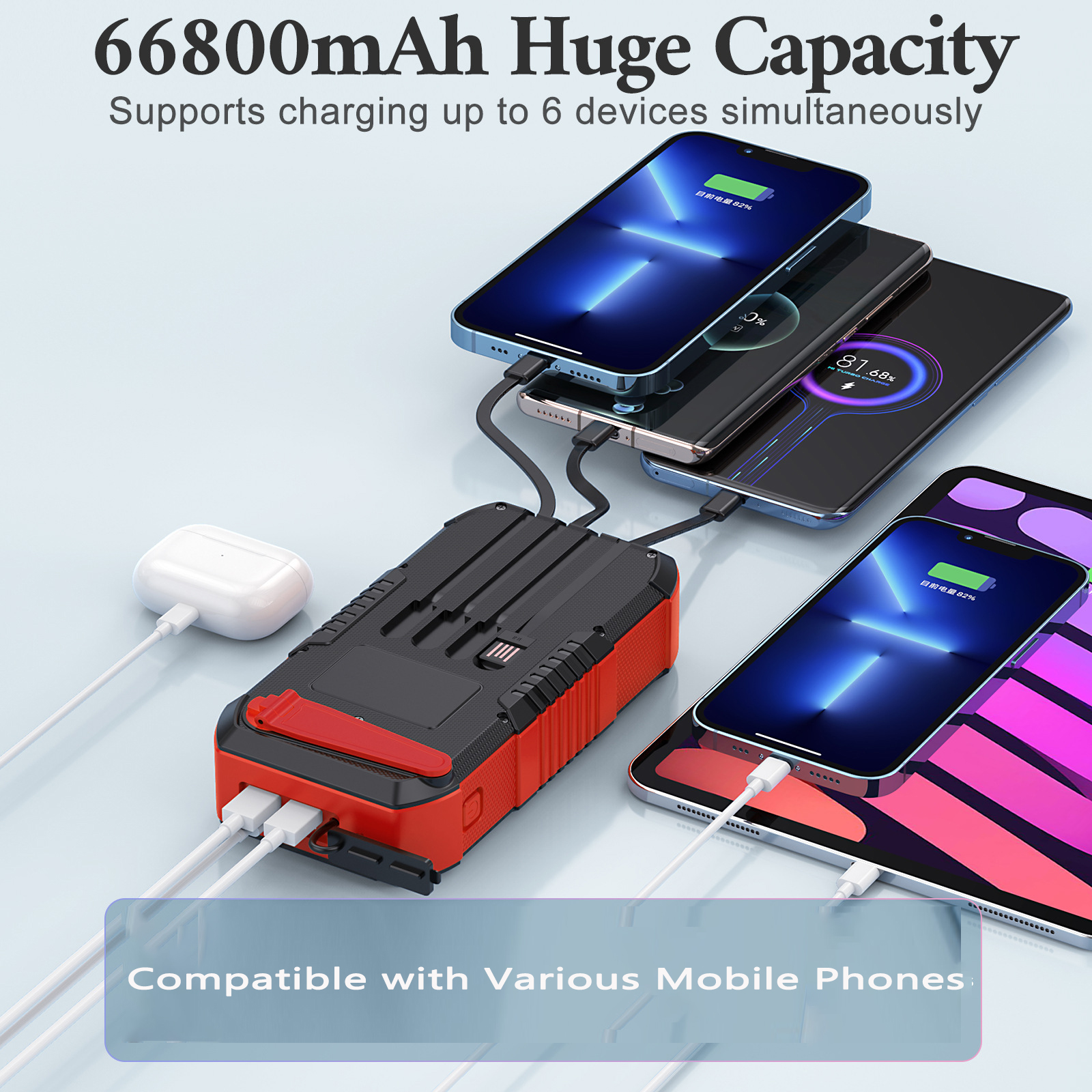 Hand Crank Solar Power Bank 66 - Solar Emergency Charger ulasan dan harga