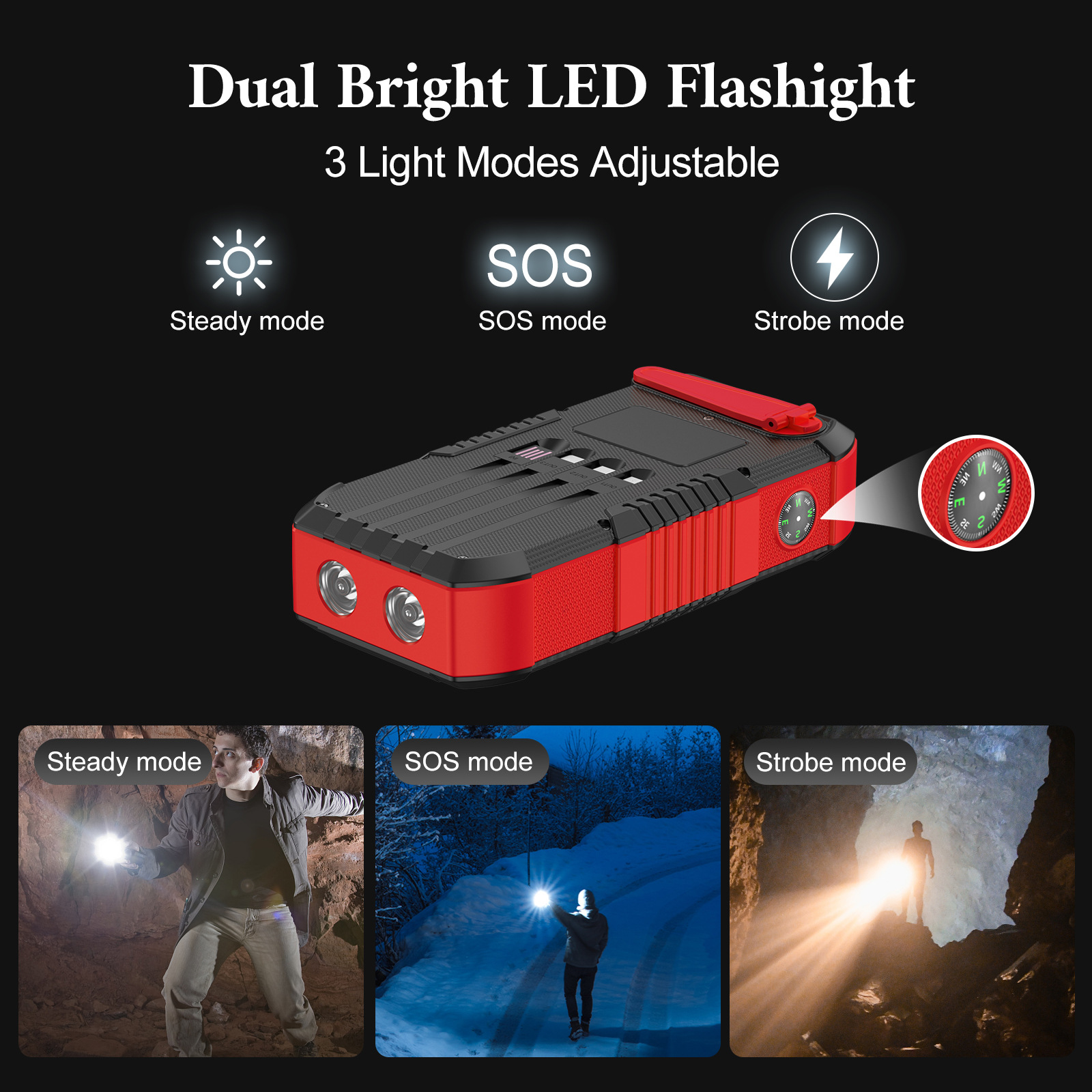 Hand Crank Solar Power Bank 66 - Solar Emergency Charger ulasan dan harga