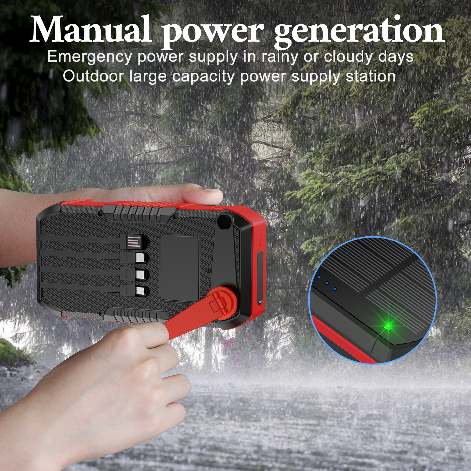 Hand Crank Solar Power Bank 66 - Solar Emergency Charger ulasan dan harga