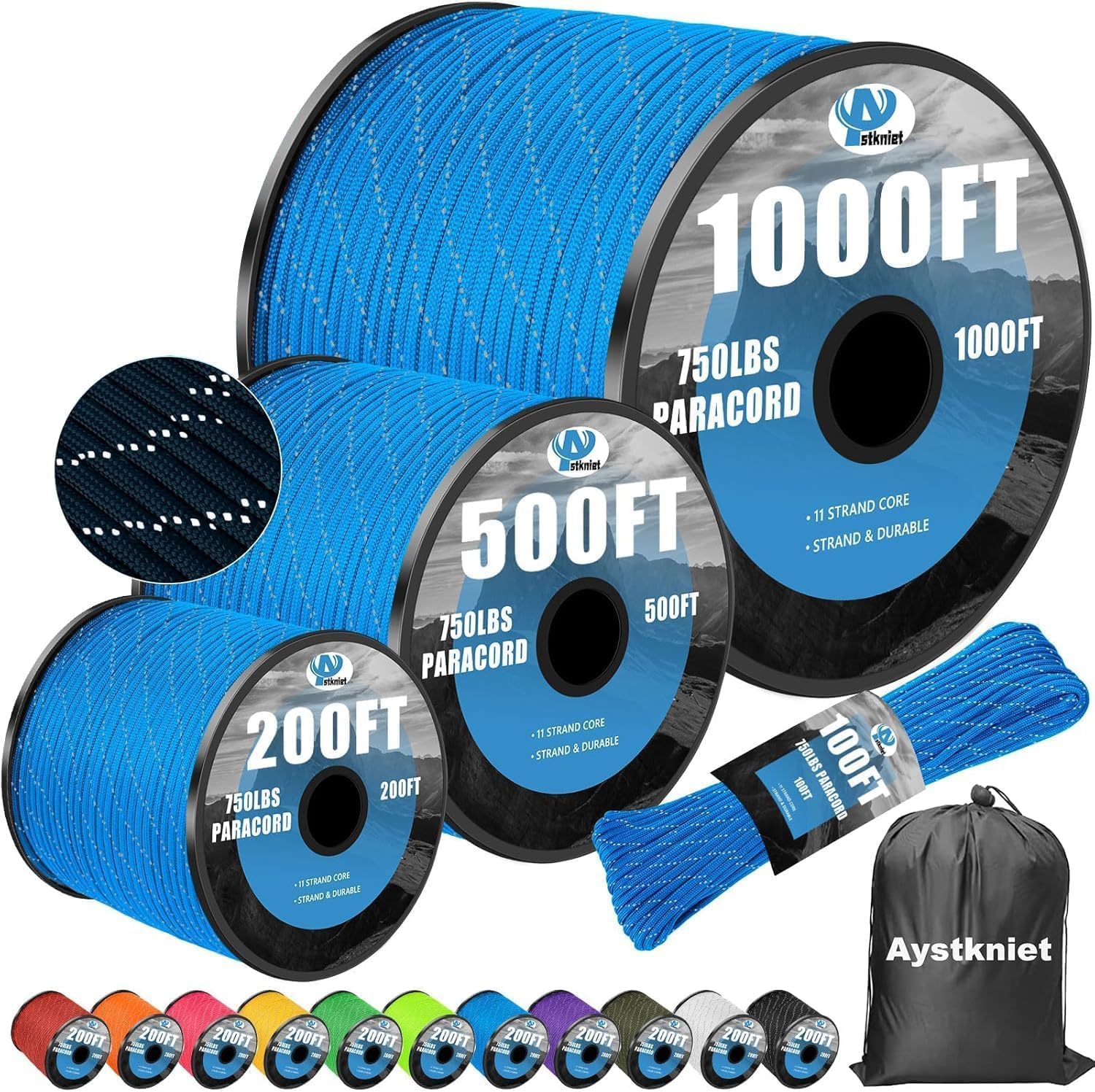 4mm Reflective Paracord Rope,  - Para Cord 1000Ft ulasan dan harga