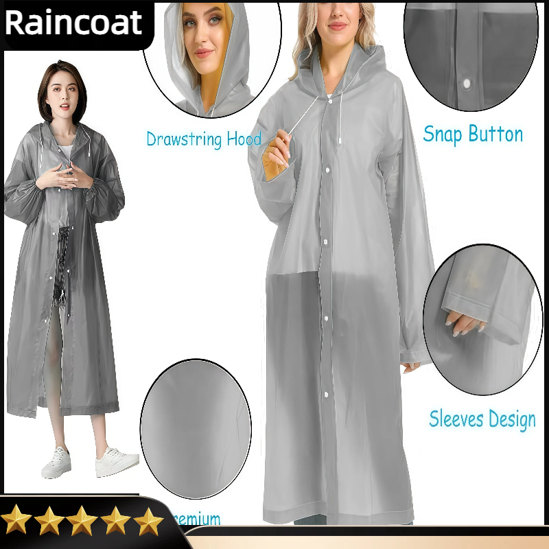 Rain Ponchos For Adults Pouch  - Emergency Poncho Rain ulasan dan harga