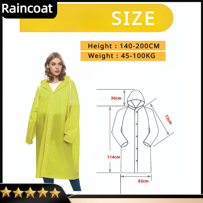 Rain Ponchos For Adults Pouch  - Emergency Poncho Rain ulasan dan harga
