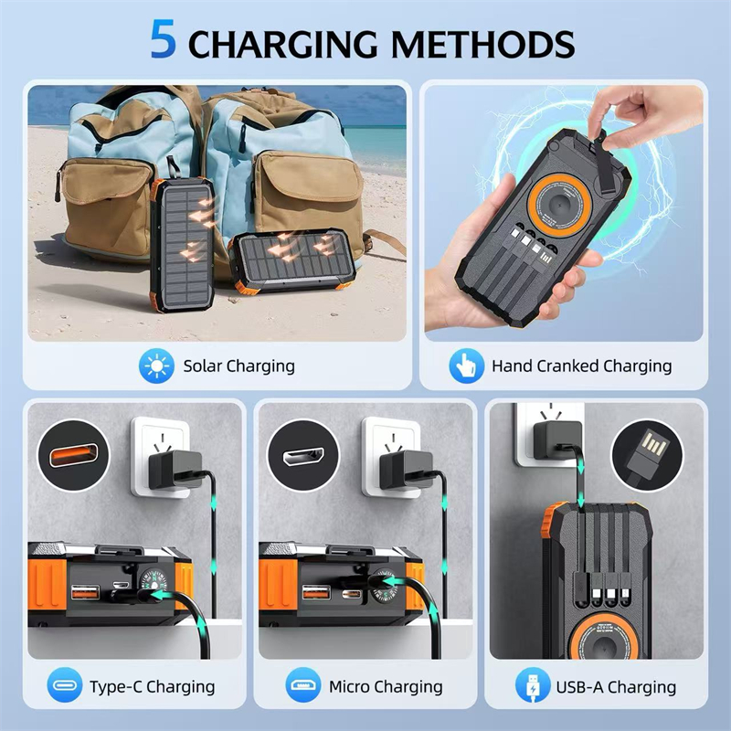 20000mAh Hand Crank Solar Powe - Solar Emergency Charger ulasan dan harga