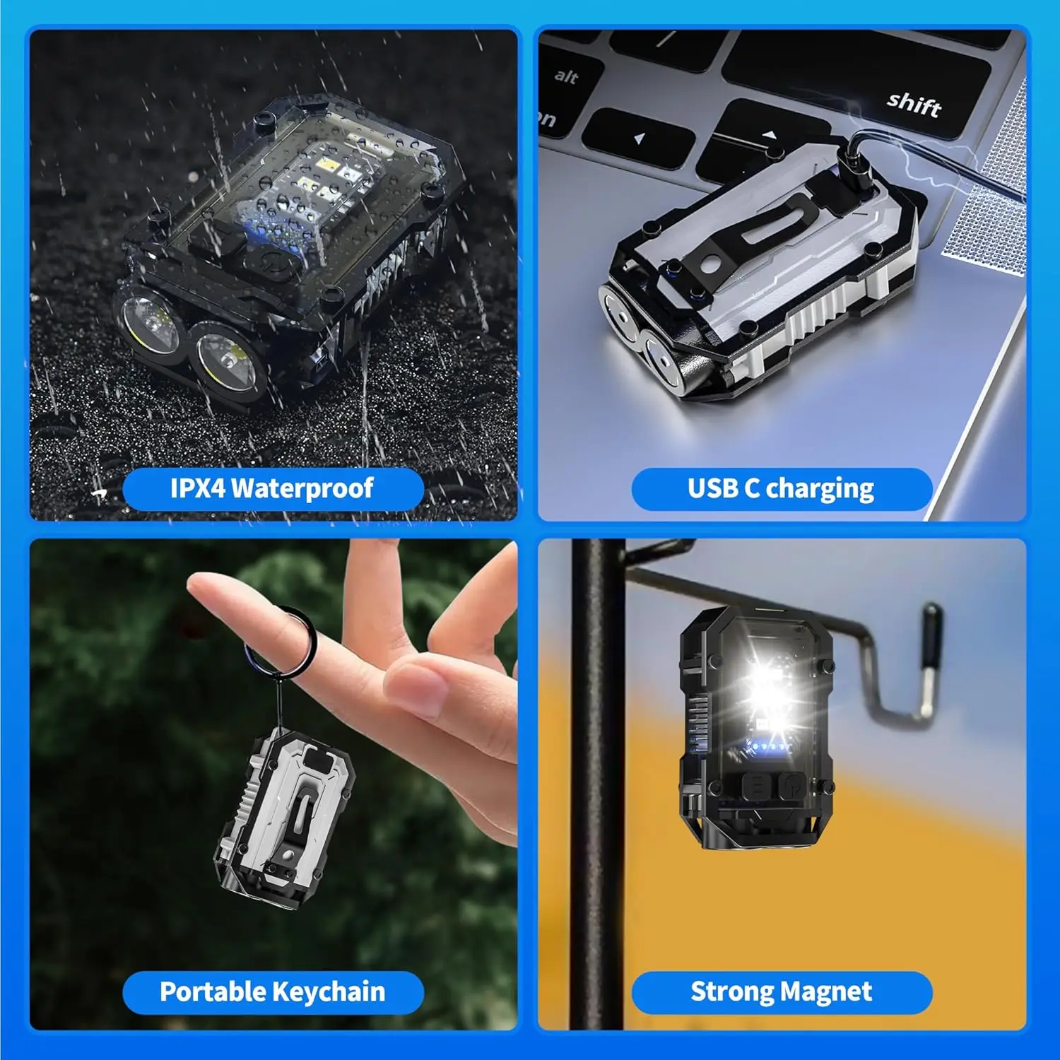 Mini COB Keychain Flashlight,C - Fishing Kit Compact ulasan dan harga