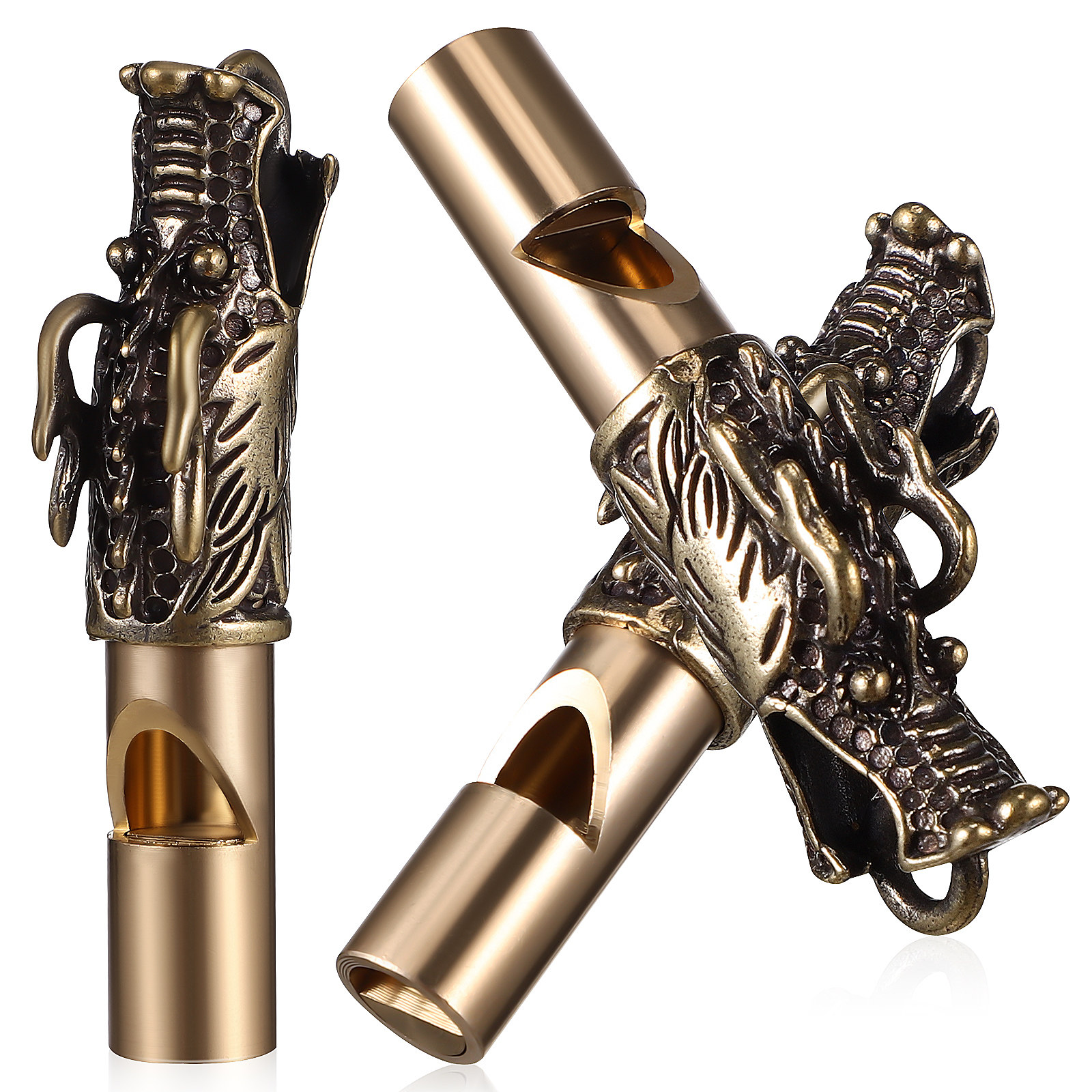 3Pcs Dragon Whistles Brass Vin - Emergency Whistle Loud ulasan dan harga