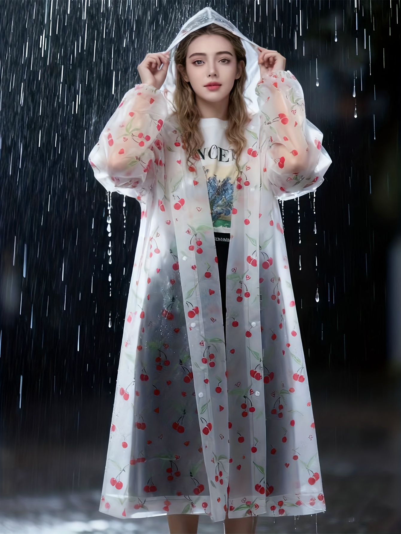 1pc EVA Fashion Rain Poncho- L - Emergency Poncho Rain ulasan dan harga
