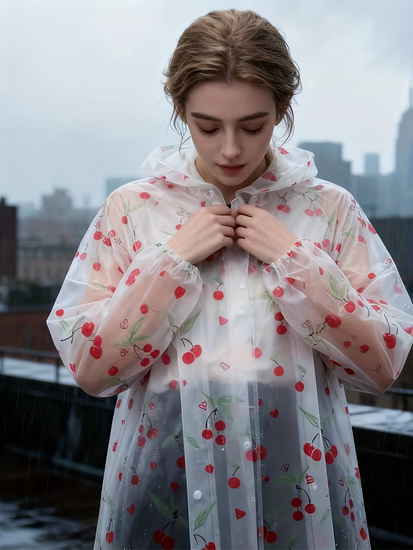 1pc EVA Fashion Rain Poncho- L - Emergency Poncho Rain ulasan dan harga