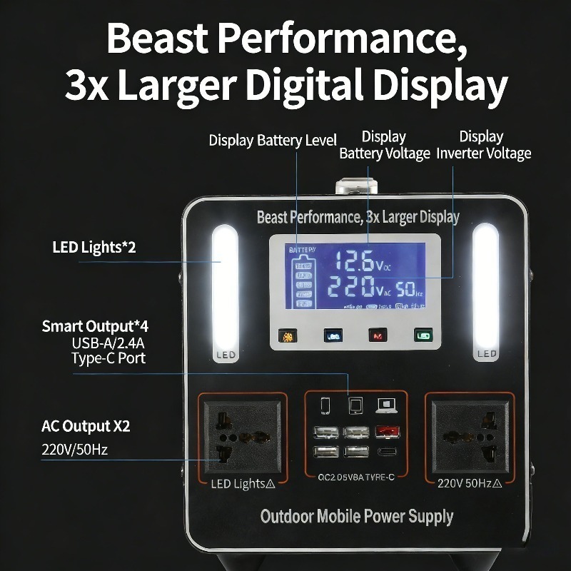 500W AC 220V Portable Power St - Solar Emergency Charger ulasan dan harga